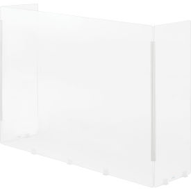 Interion® Tri-Fold Acrylic Desk Shield 40""W x 11""D x 30""H Clear