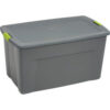 Sterilite 19483V04 Industry Wheeled Storage Tote With Latch 45 Gallon 36-1/2 X 21 X 19-1/2 Flat Gray
