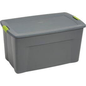 Sterilite 19483V04 Industry Wheeled Storage Tote With Latch 45 Gallon 36-1/2 X 21 X 19-1/2 Flat Gray