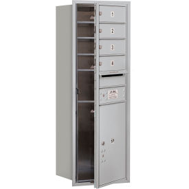 4C Horizontal Mailbox 41""H Single Column 4 MB1/1 PL5 Door Front Load Aluminum USPS