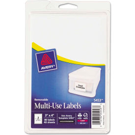 Avery® Print or Write Removable Multi-Use Labels 3 x 4 White 80/Pack