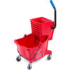 Carlisle Commercial Mop Bucket with Side-Press Wringer 26 Quart Red - 3690805