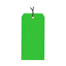 Global Industrial™ Shipping Tag Pre Strung #1 2-3/4""L x 1-3/8""W Light Green 1000/Pack