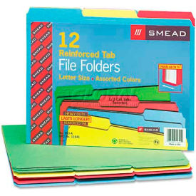 Smead® File Folders 1/3 Cut Reinforced Top Tabs Letter Assorted 12/Pack