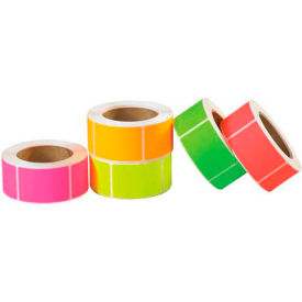 Rectangular Inventory Labels 4""L x 2""W 5 Fluorescent Colors Roll of 5000