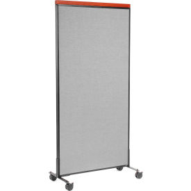 Interion® Mobile Deluxe Office Partition Panel 36-1/4""W x 76-1/2""H Gray