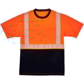 Ergodyne® GloWear® 8280BK Hi-Vis Performance T-Shirt Black Bottom Class 2 XL Orange