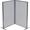 Interion® Freestanding 2-Panel Corner Room Divider 36-1/4""W x 60""H Panels Gray