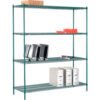 Nexel® 4 Shelf Poly-Green® Wire Shelving Unit Starter 72""W x 21""D x 86""H