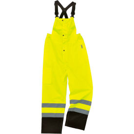 Ergodyne®GloWear® 8918BK Class E Hi-Vis Rain Overalls Lime 5XL 25019