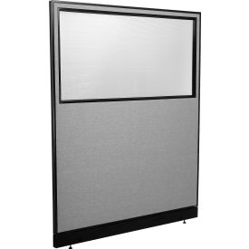 Interion® Office Partition Panel with Partial Window & Raceway 60-1/4""W x 76""H Gray