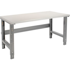 Global Industrial™ Adjustable Height Workbench 72 x 30"" Laminate Safety Edge Gray