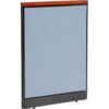 Interion® Deluxe Office Partition Panel with Pass Thru Cable 36-1/4""W x 47-1/2""H Blue