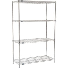 Nexel® 4 Shelf Chrome Wire Shelving Unit Starter 54""W x 21""D x 86""H