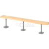 Global Industrial Locker Room Bench Hardwood With Steel Tube Pedestal Legs 96 x 9-1/2 x 17