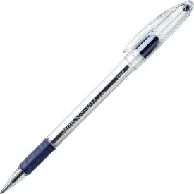 Pentel® RSVP Ballpoint Stick Pen Fine Clear Barrel Blue Ink Dozen