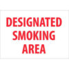 NMC M701R No Smoking Area Sign Designated Smoking Area 7"" X 10"" White/Red