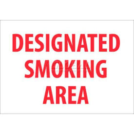 NMC M701R No Smoking Area Sign Designated Smoking Area 7"" X 10"" White/Red