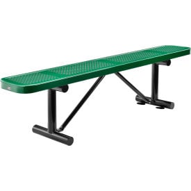 Global Industrial™ 6' Outdoor Steel Flat Bench Perforated Metal Green