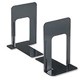 Jumbo Deluxe Metal Bookends Nonskid Padded Base Black Enamel 1 Pair