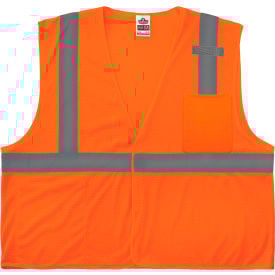 Ergodyne GloWear 8210HL-S Mesh Hi-Vis Safety Vest Class 2 Economy Single Size 3XL Orange