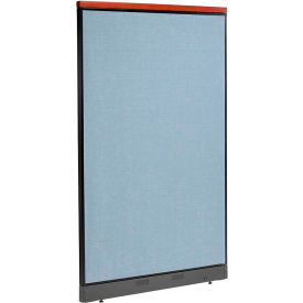 Interion® Deluxe Office Partition Panel with Pass Thru Cable 48-1/4""W x 77-1/2""H Blue
