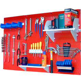 Wall Control Pegboard Standard Tool Storage Kit Red/White 48"" X 32"" X 9""