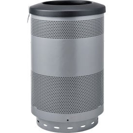 Global Industrial™ Perforated Steel Round Trash Can 55 Gallon Gray
