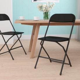 Flash Furniture Plastic Folding Chair - Black