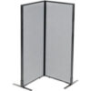 Interion® Freestanding 2-Panel Corner Room Divider 24-1/4""W x 60""H Panels Gray