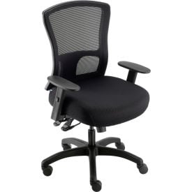 Interion® Asynchronous Tilt Big & Tall Mesh Back Chair w/High Back & Adj. Arms Fabric Black