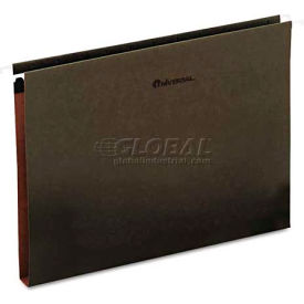 Universal® 1"" Box Bottom Hanging Folder Pressboard Letter Standard Green 25/Box