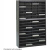 60 Compartment Steel Literature Organizer - Black