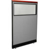 Interion® Deluxe Office Partition Panel w/Partial Window & Raceway 48-1/4""W x 65-1/2""H Gray