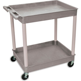 Luxor  H. Wilson Tray-Shelf Carts - 32""Wx24""D Shelf - 38-1/2""H - Gray