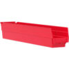 Akro-Mils Plastic Nesting Storage Shelf Bin 30124 - 4-1/8""W x 23-5/8""L x 4""H Red