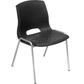 Interion® Merion Collection Stacking Chair Plastic Black