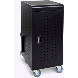 Luxor Tablet/Chromebook Charging Cart for 24 Devices 17-1/8""W x 25""D x 37-5/8""H Black