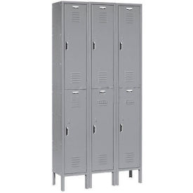 Global Industrial™ Paramount® 2-Tier 6 Door Locker 36""W x 18""D x 78""H Gray Unassembled