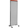 Interion® Mobile Deluxe Office Partition Panel 24-1/4""W x 76-1/2""H Gray
