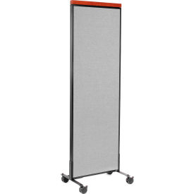Interion® Mobile Deluxe Office Partition Panel 24-1/4""W x 76-1/2""H Gray