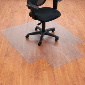 Interion® Office Chair Mat for Hard Floor - 46""W x 60""L with 25"" x 12"" Lip - Straight Edge