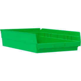Akro-Mils Plastic Nesting Storage Shelf Bin 30178 - 11-1/8""W x 17-5/8""L x 4""H Green