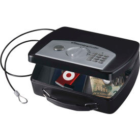 SentrySafe Compact Portable Security Box Safe P008E Elec. Lock 10""W x 7-15/16""D x 2-15/16""HBlack