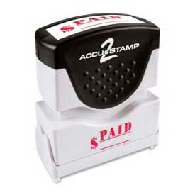 Cosco® Pre-Inked Message Stamp PAID 1/2"" x 1-5/8"" Red