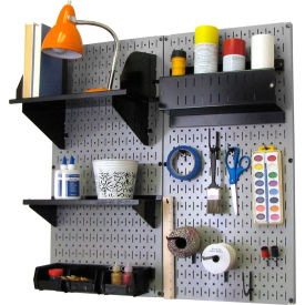 Wall Control Pegboard Hobby Craft Organizer Storage Kit Gray/Black 32"" X 32"" X 9""