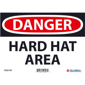 Global Industrial™ Danger Hard Hat Area 7x10 Pressure Sensitive Vinyl