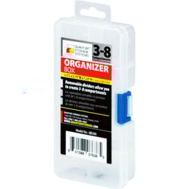 Quantum QB200 Organizer Box - 3-8 Adjustable Compartments - 5-1/2""L x 2-3/4""W x 1-1/4""H