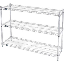 Nexel® 3 Shelf Chrome Wire Shelving Unit Starter 48""W x 14""D x 34""H