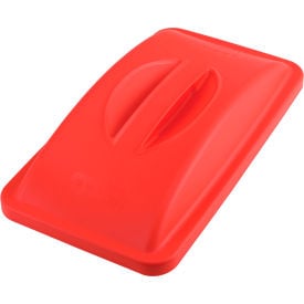 Global Industrial™ Solid Lid w/ Handle For 23 Gallon Slim Trash Can Red
